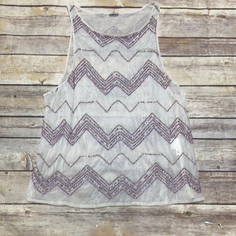 Chan Luu Beaded Mesh Tank Top XS